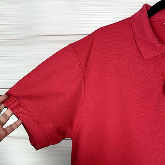 L.L. Bean Main Vintage Polo Shirt Tee Red Cotton Short Sleeve Men’s L - Picture 2 of 9